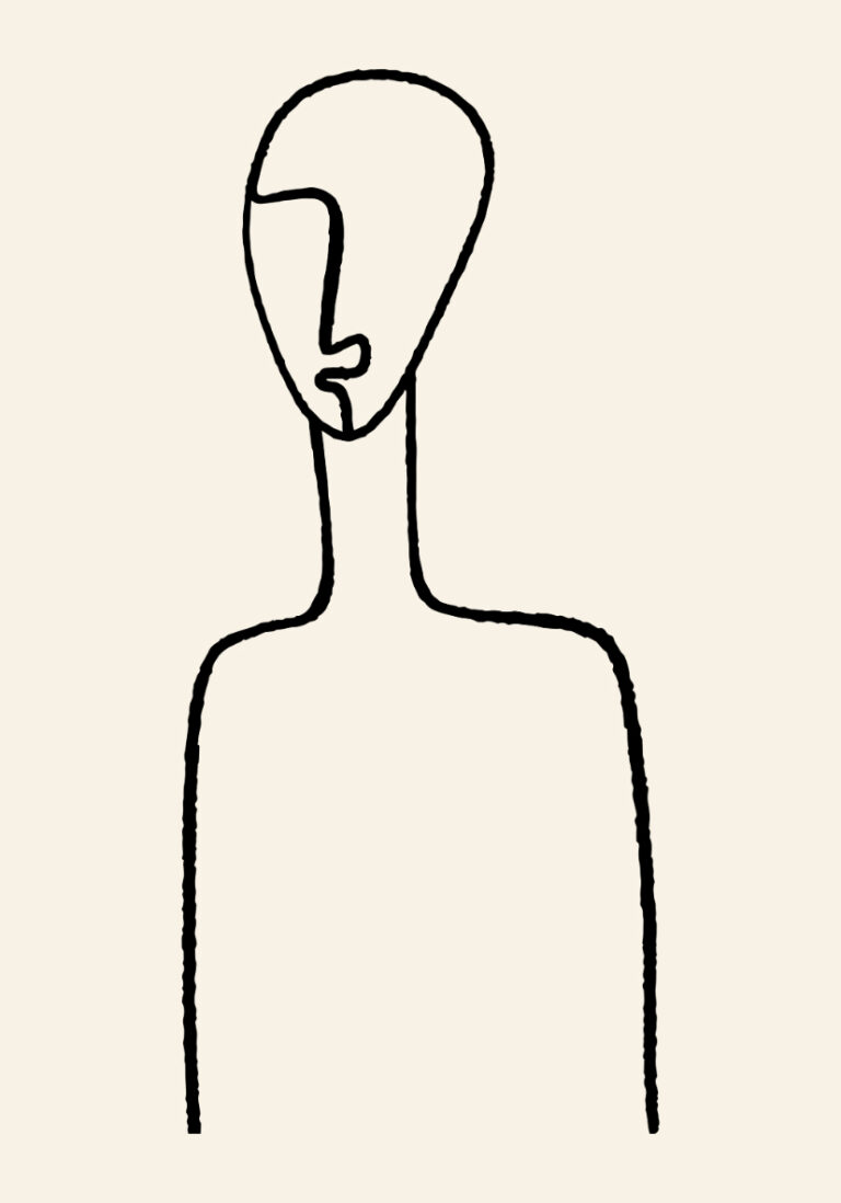 Minimalistische Zeichnung in abstrakter Linienführung