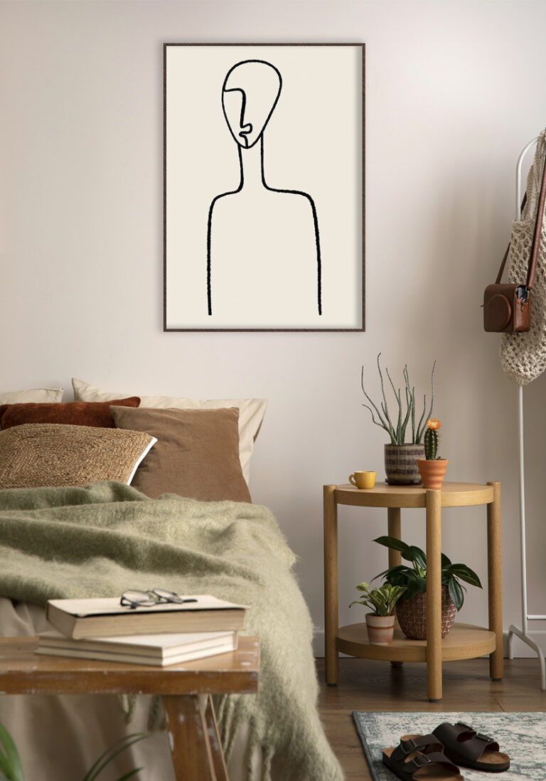 Minimalistische Zeichnung in abstrakter Linienführung