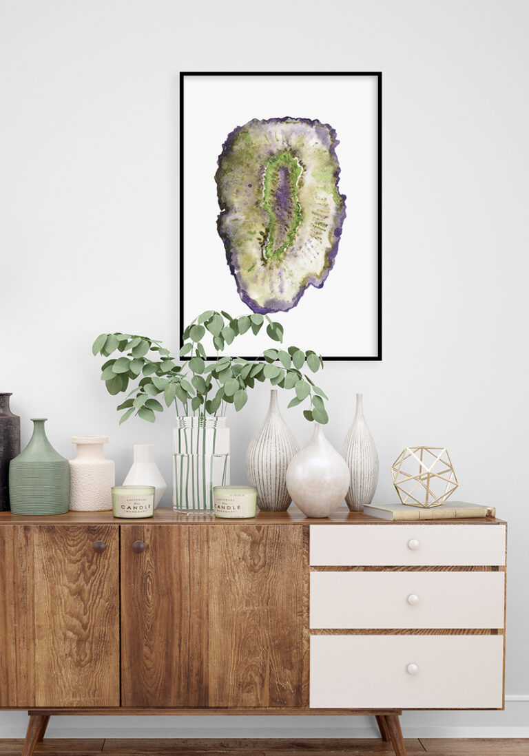Abstraktes Aquarell von Felsen