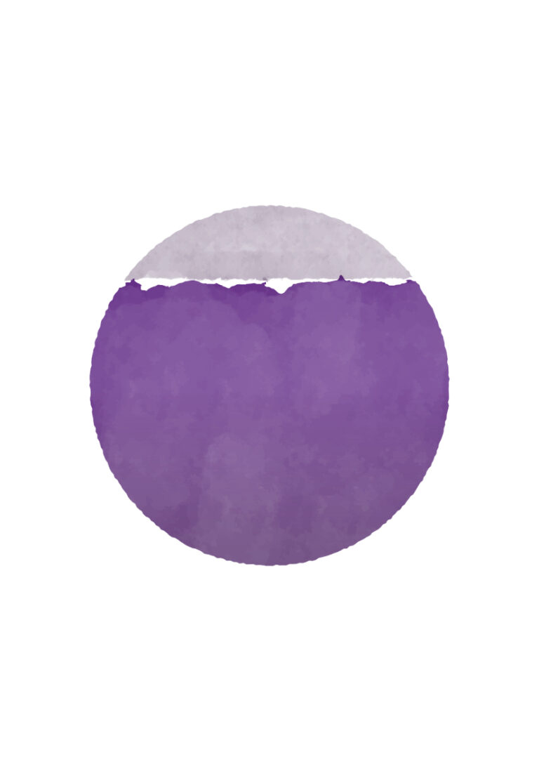 Abstrakte violette Kugel auf weißem Grund