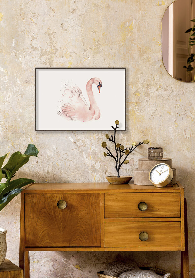 Elegante Aquarellillustration eines Schwans