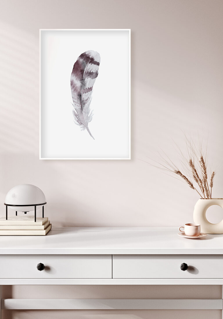 Elegantes Aquarell einer Feder
