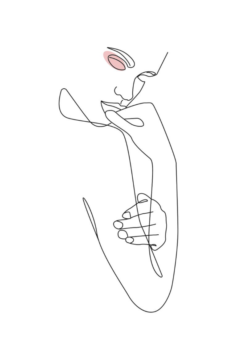 Elegantes minimalistisches Line-Art-Porträt