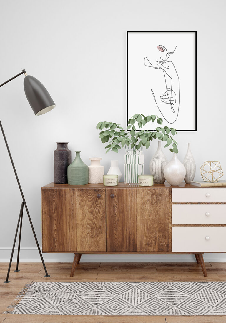 Elegantes minimalistisches Line-Art-Porträt