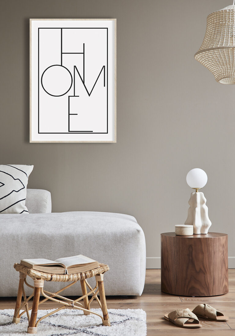 Minimalistischer typografischer Kunstdruck fürs Zuhause