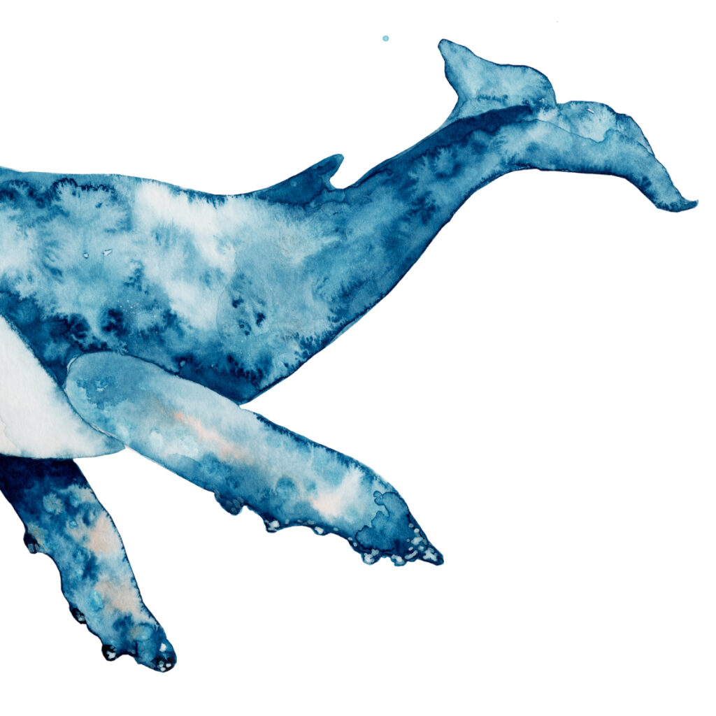 Abstraktes Walgemälde in Aquarell
