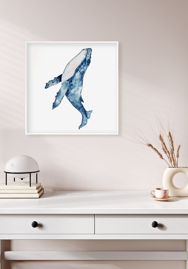 Blauwal in Aquarell