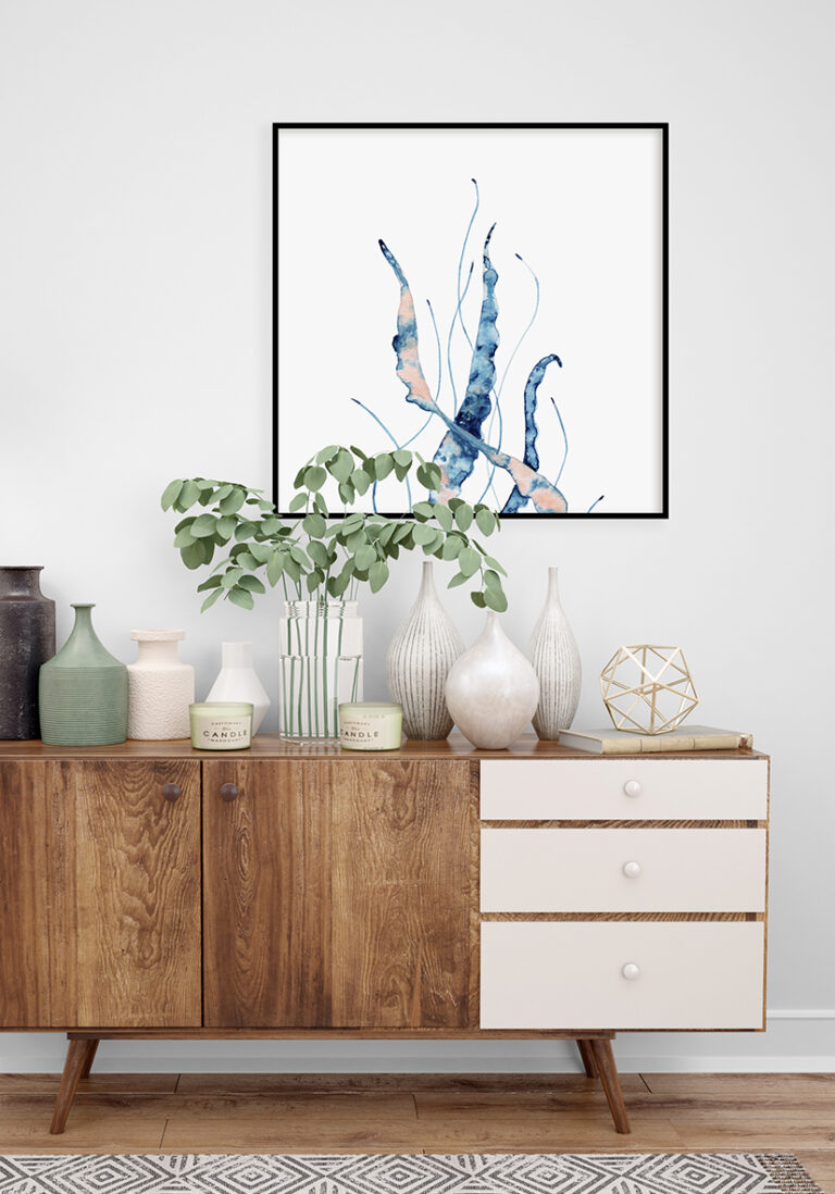Abstraktes Wassermotiv in Aquarell