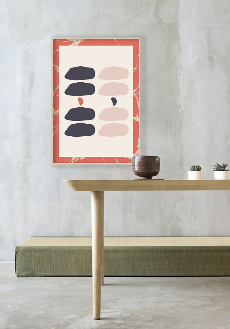 Zeitgenössischer Druck in Pastelltönen
