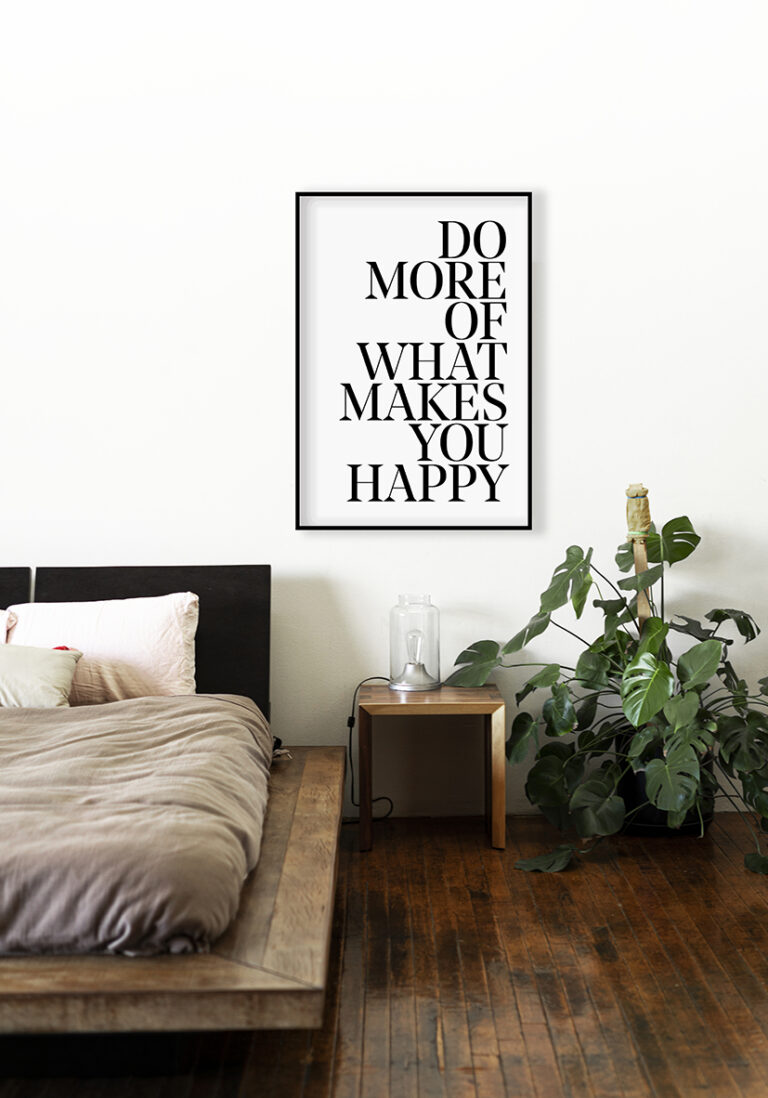 Minimalistische Typografie mit inspirierendem Spruch