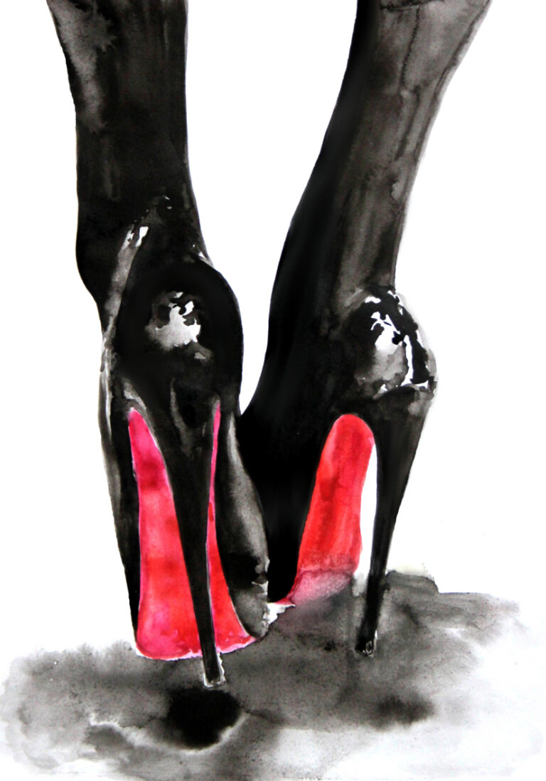 Elegantes Aquarell eines High Heels