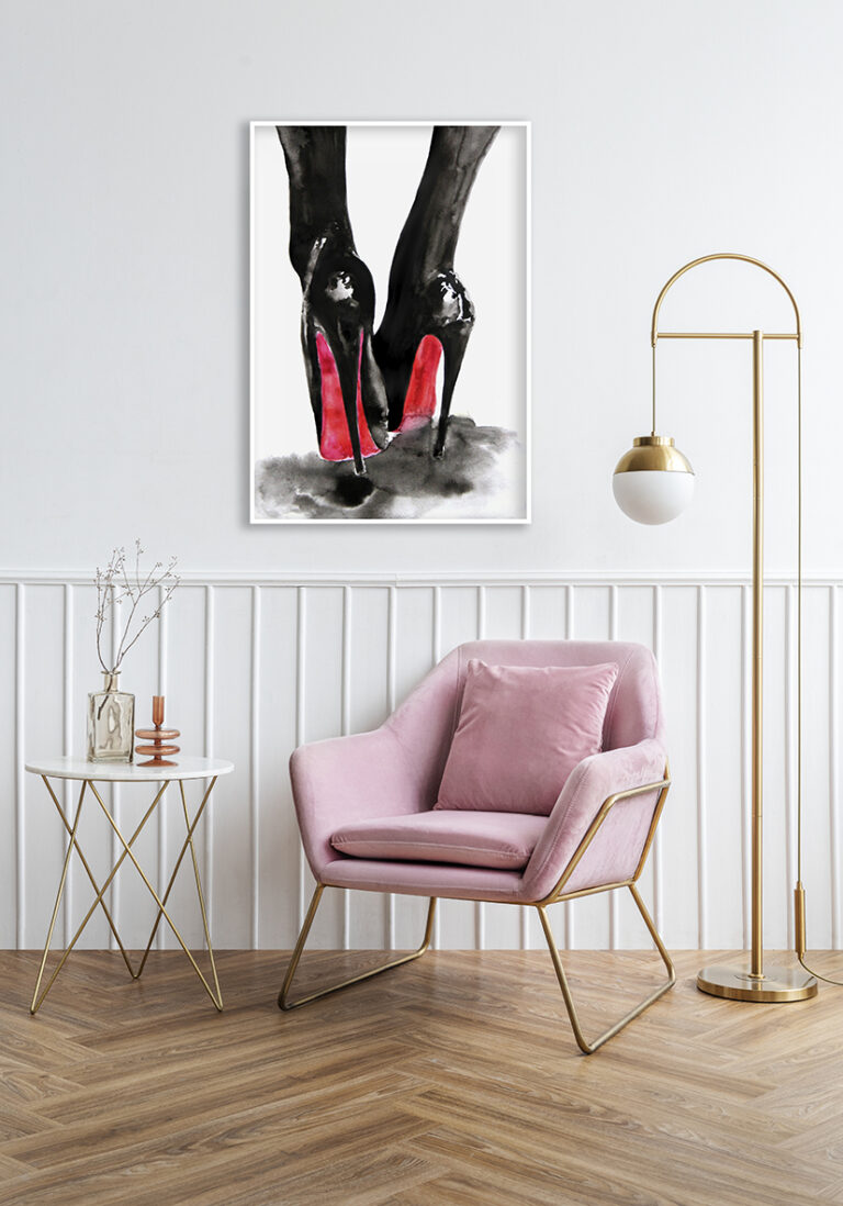 Elegantes Aquarell eines High Heels