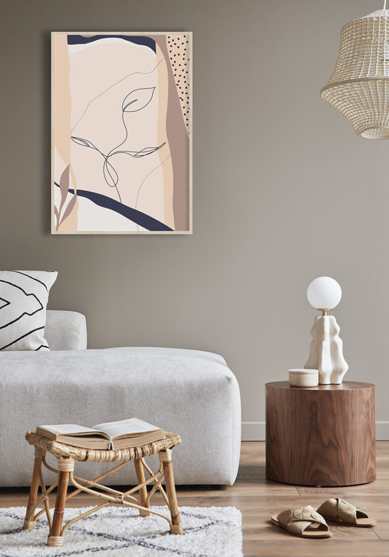 Minimalistische, abstrakte botanische Kunst