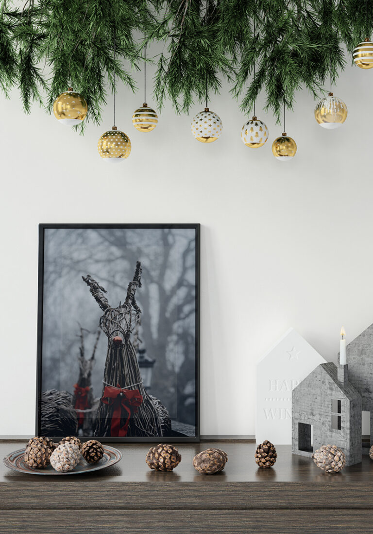 Rustikales gestricktes Rentier für die Weihnachtsdeko
