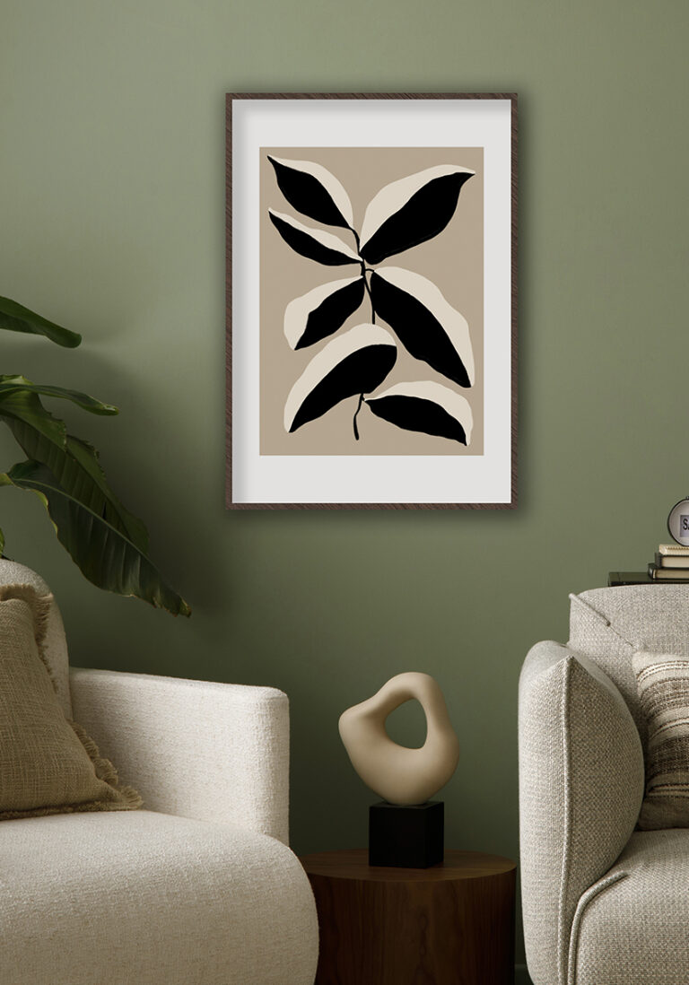 Minimalistisches abstrakt-botanisches Werk