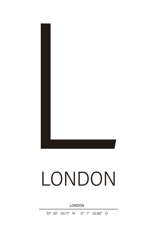 Minimalistisches London-Motiv in Schwarz-Weiß