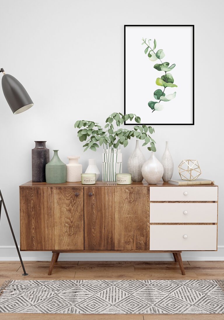 Botanisches Aquarell auf weißem Grund