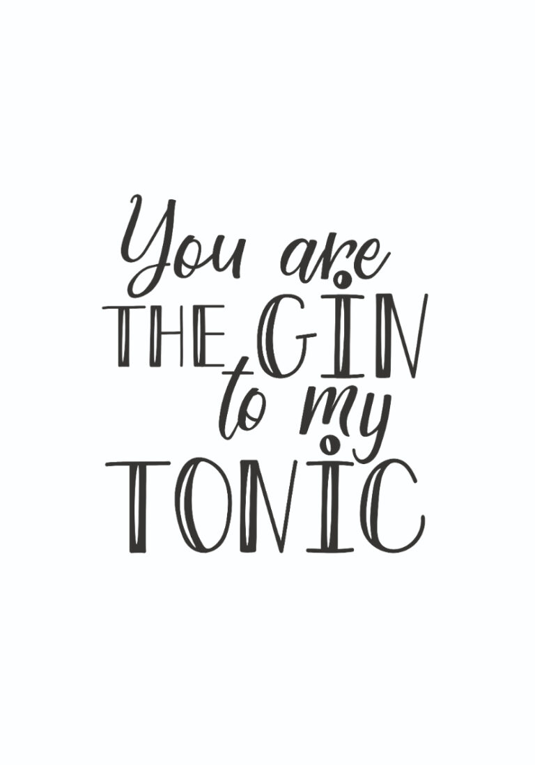 Typografie-Kunst mit romantischem Spruch