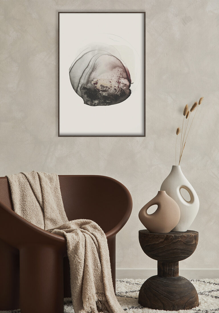 Abstraktes Aquarell in neutralen Tönen