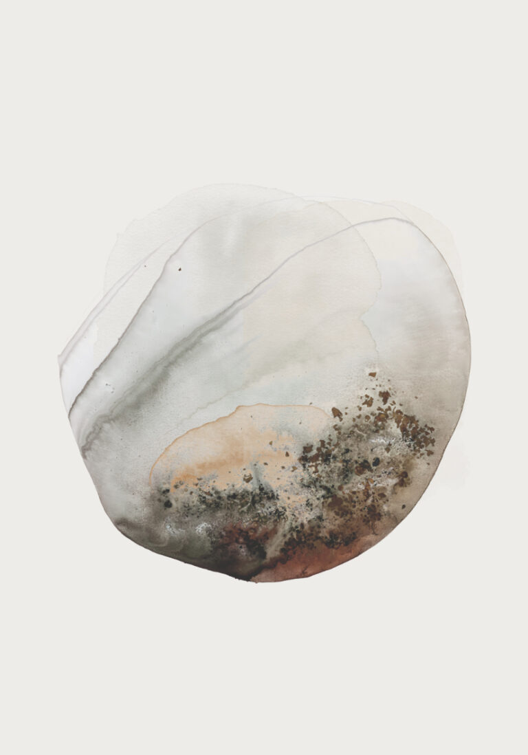 Abstraktes Aquarell in Erdtönen