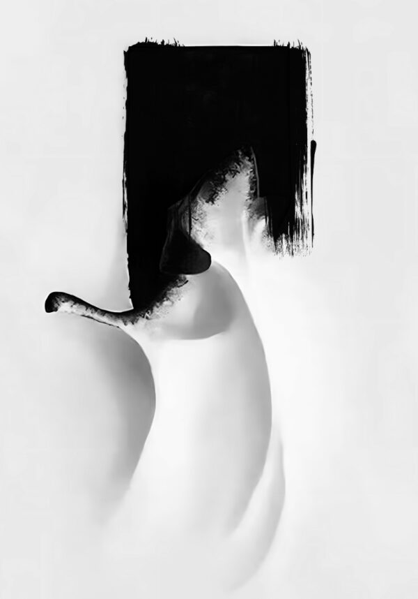 Minimalistische abstrakte Kunst in Schwarz-Weiß
