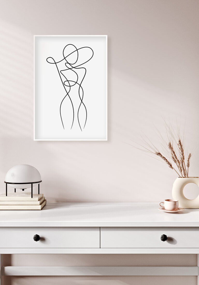 Minimalistische abstrakte Linienzeichnung