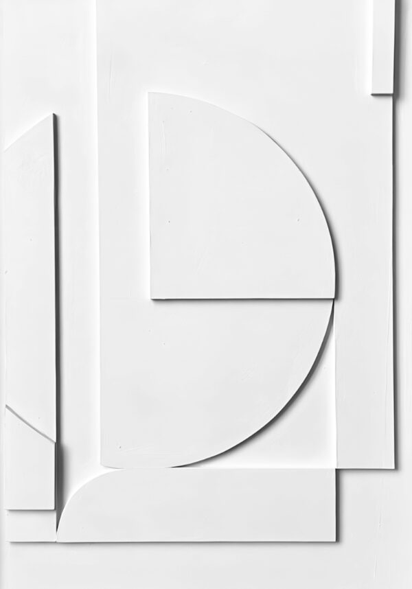 Minimalistisches Motiv in weißem Relief