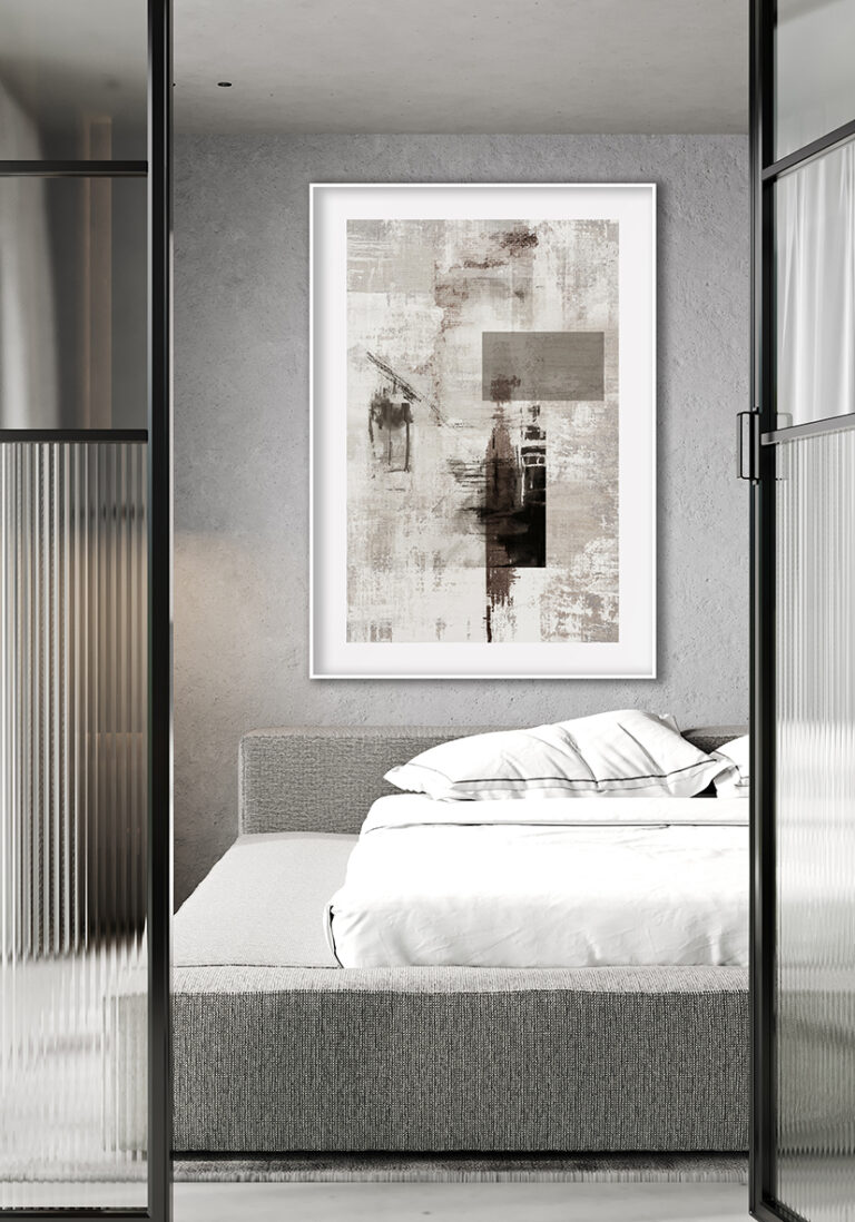 Strukturierte abstrakte Kunst in Beige und Braun