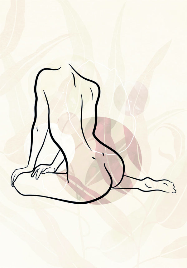 Minimalistische Line-Art – abstrakter Akt