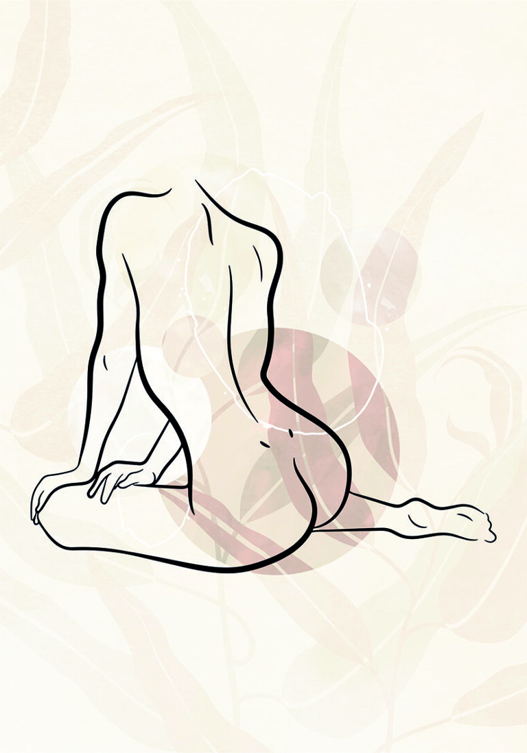 Minimalistische Line-Art – abstrakter Akt