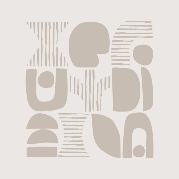 Minimalistisches geometrisch-abstraktes Design in Beige
