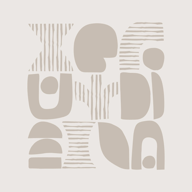 Minimalistisches geometrisch-abstraktes Design in Beige