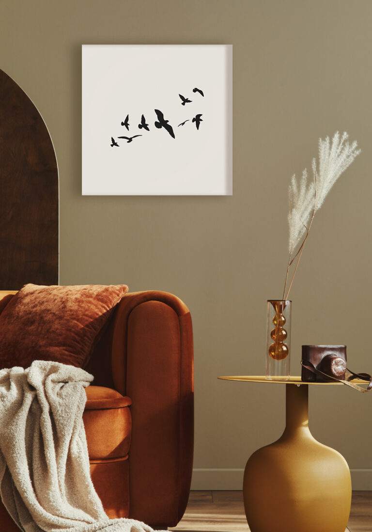 Minimalistische Illustration fliegender Vögel
