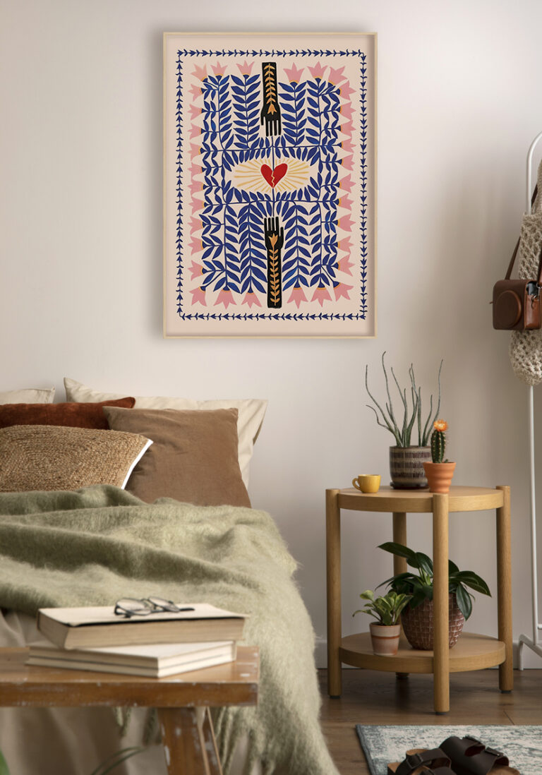Symbolisches Werk mit floralen Elementen