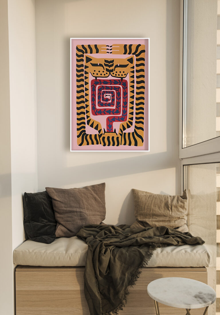 Geometrisch-abstrakte Kunst, inspiriert von Tigern