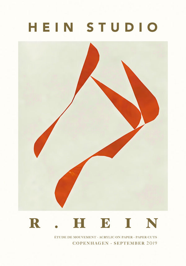 Minimalistische abstrakte Kunst in Orangetönen