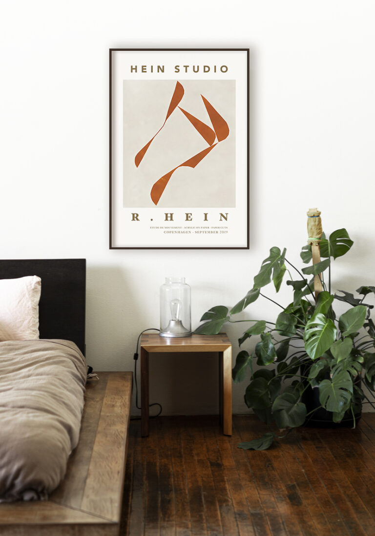 Minimalistische abstrakte Kunst in Orangetönen