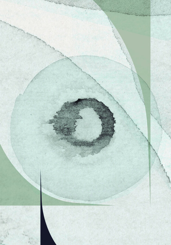 Monochromes, minimalistisches abstraktes Werk