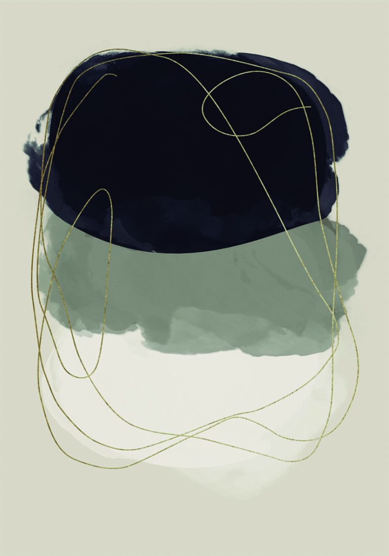 Minimalistisches Design in Grau und Gold