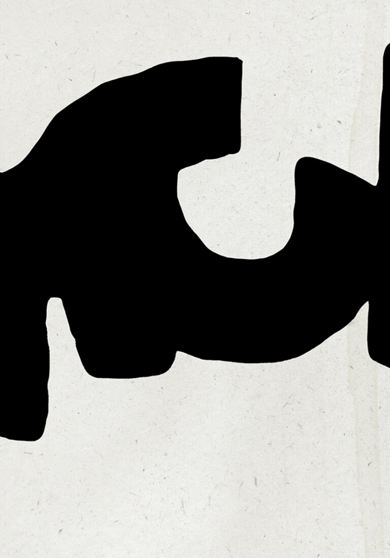 Minimalistisches abstraktes Werk in Schwarz-Weiß