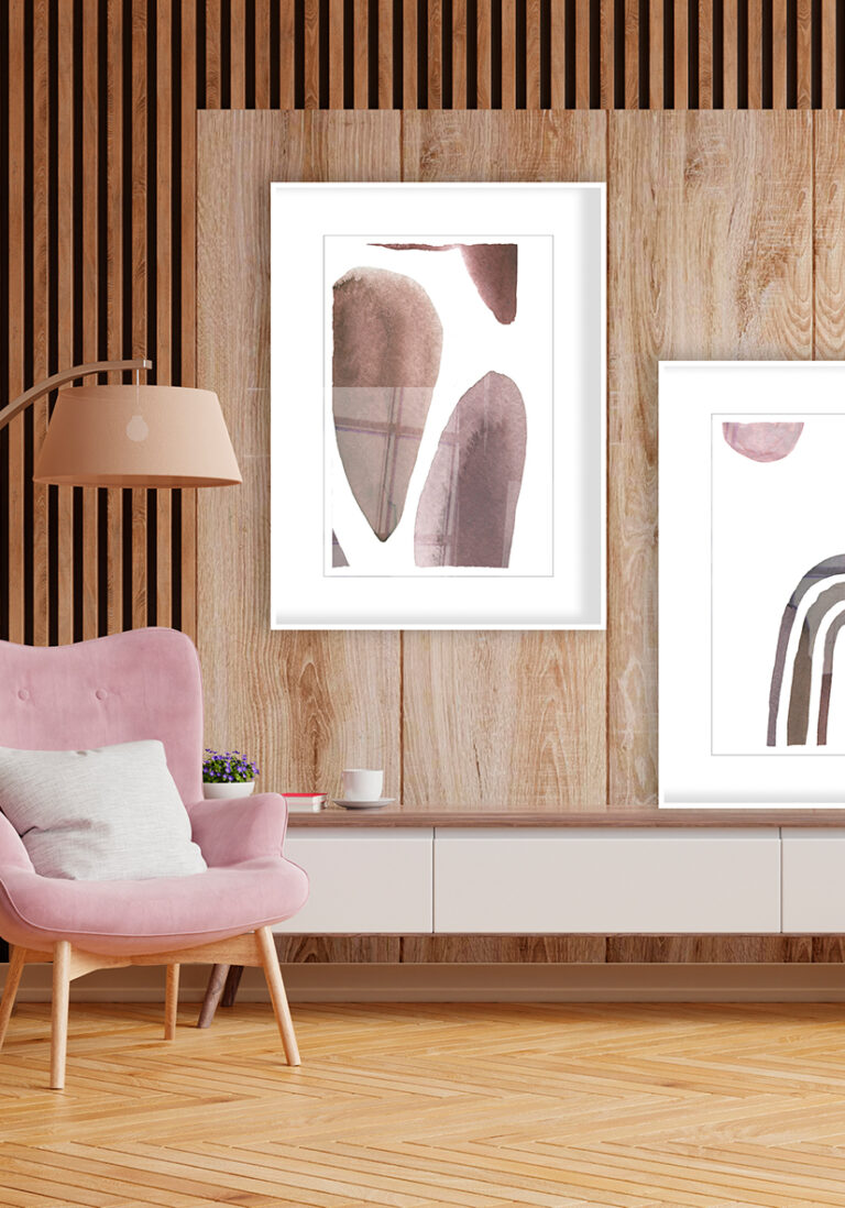 Strukturiertes Aquarellmotiv in Braun