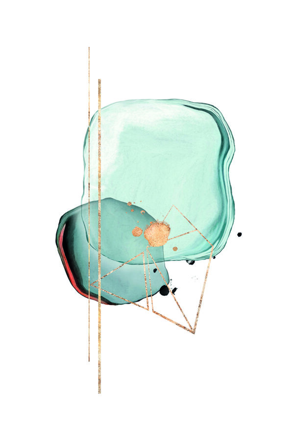 Minimalistische Aquarellillustration