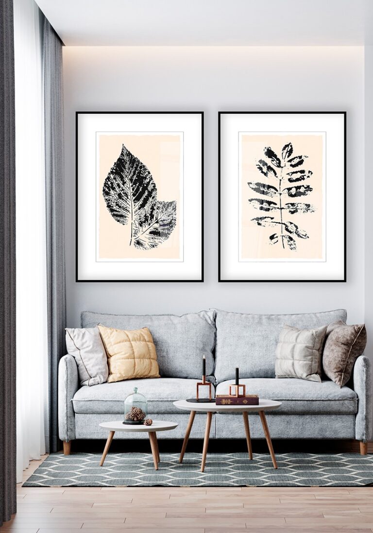 Naturinspirierte botanische Tuscheillustration