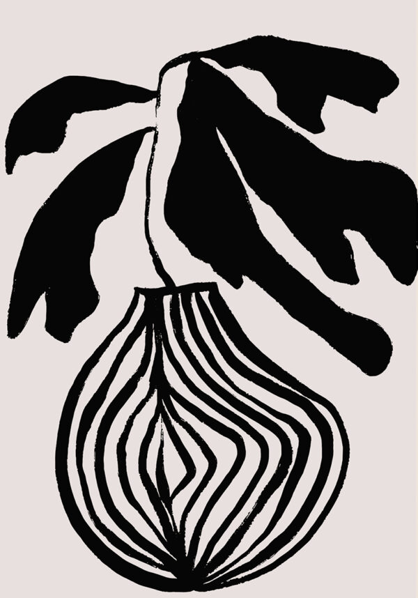 Botanische Zeichnung in schwarzer Tusche