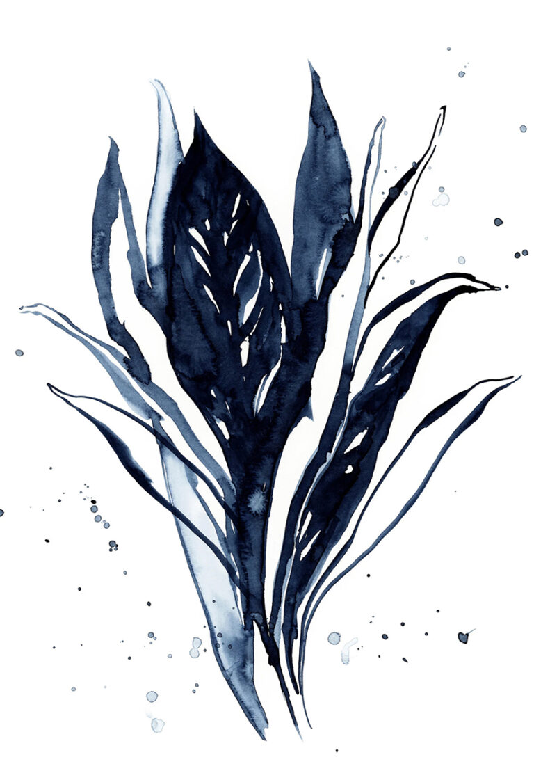 Abstrakte botanische Aquarellillustration