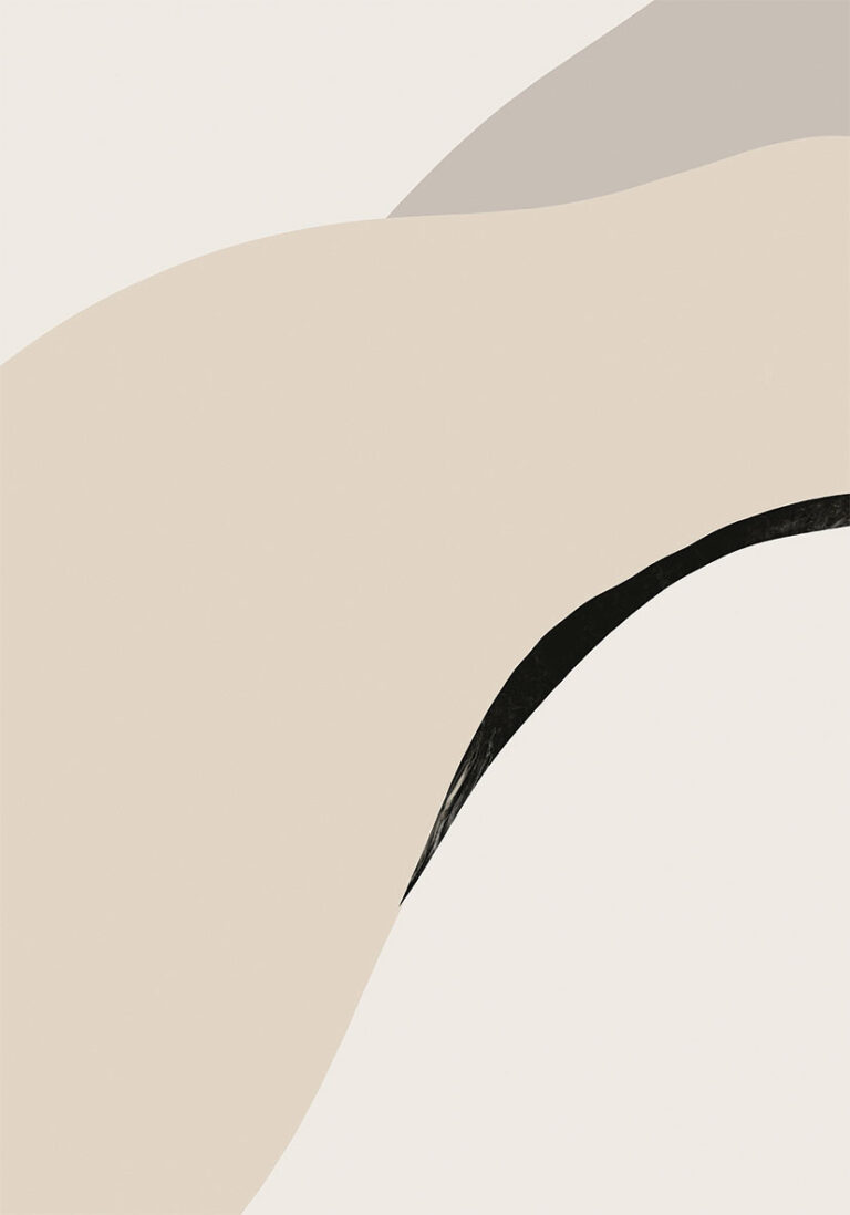Minimalistische Kunst in Beige und Schwarz