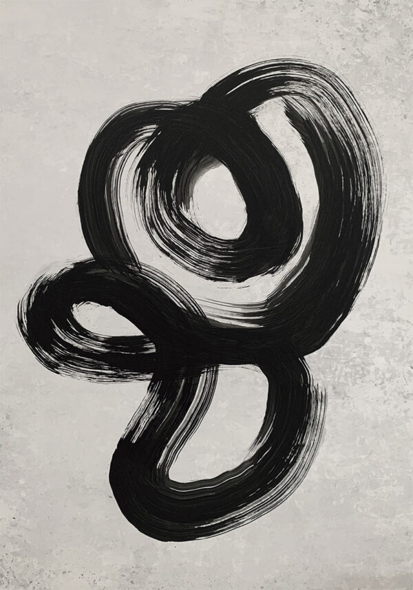 Monochromes Gemälde mit Pinselstrichen