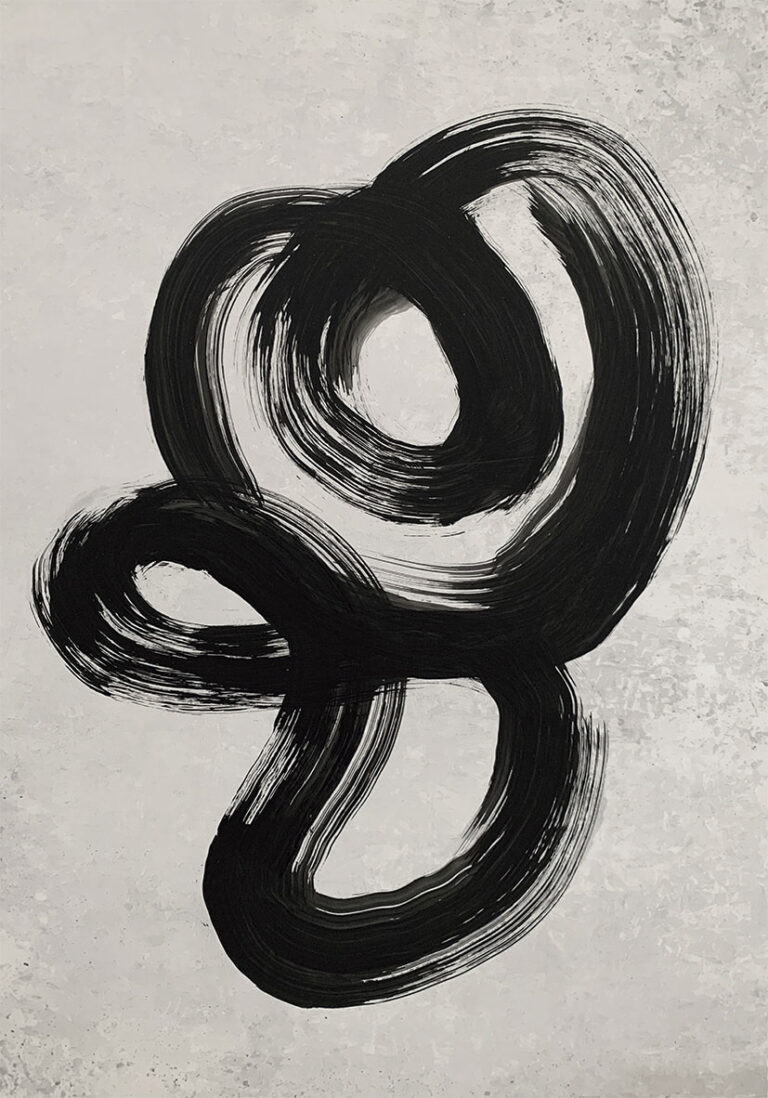 Monochromes Gemälde mit Pinselstrichen