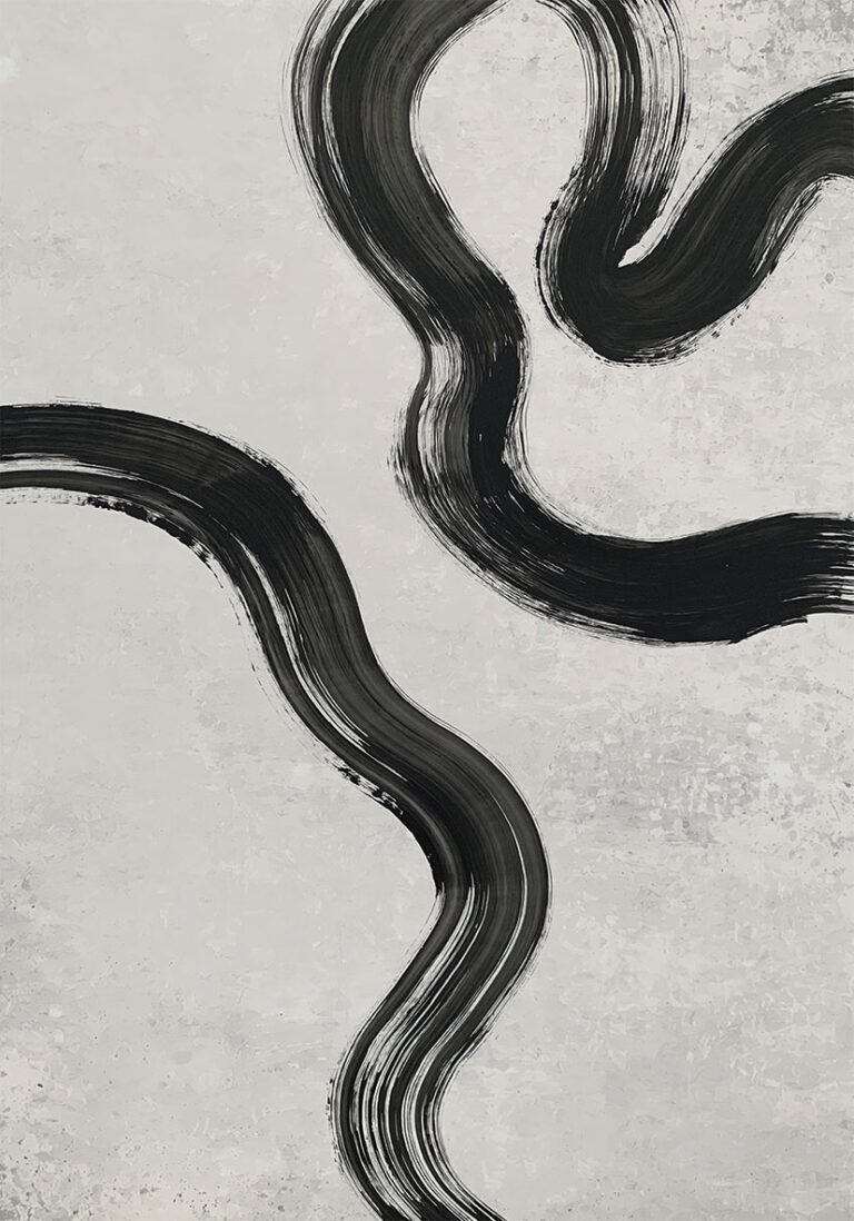 Monochromes Werk mit Pinselstrichen
