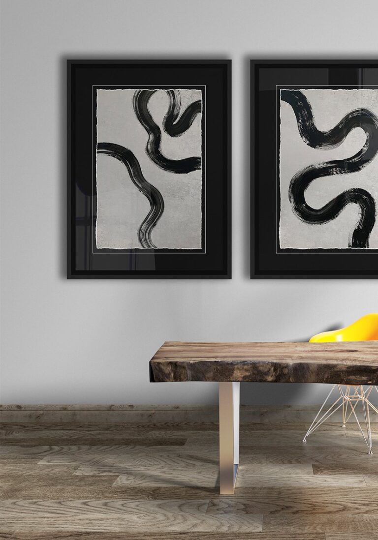 Monochromes Werk mit Pinselstrichen